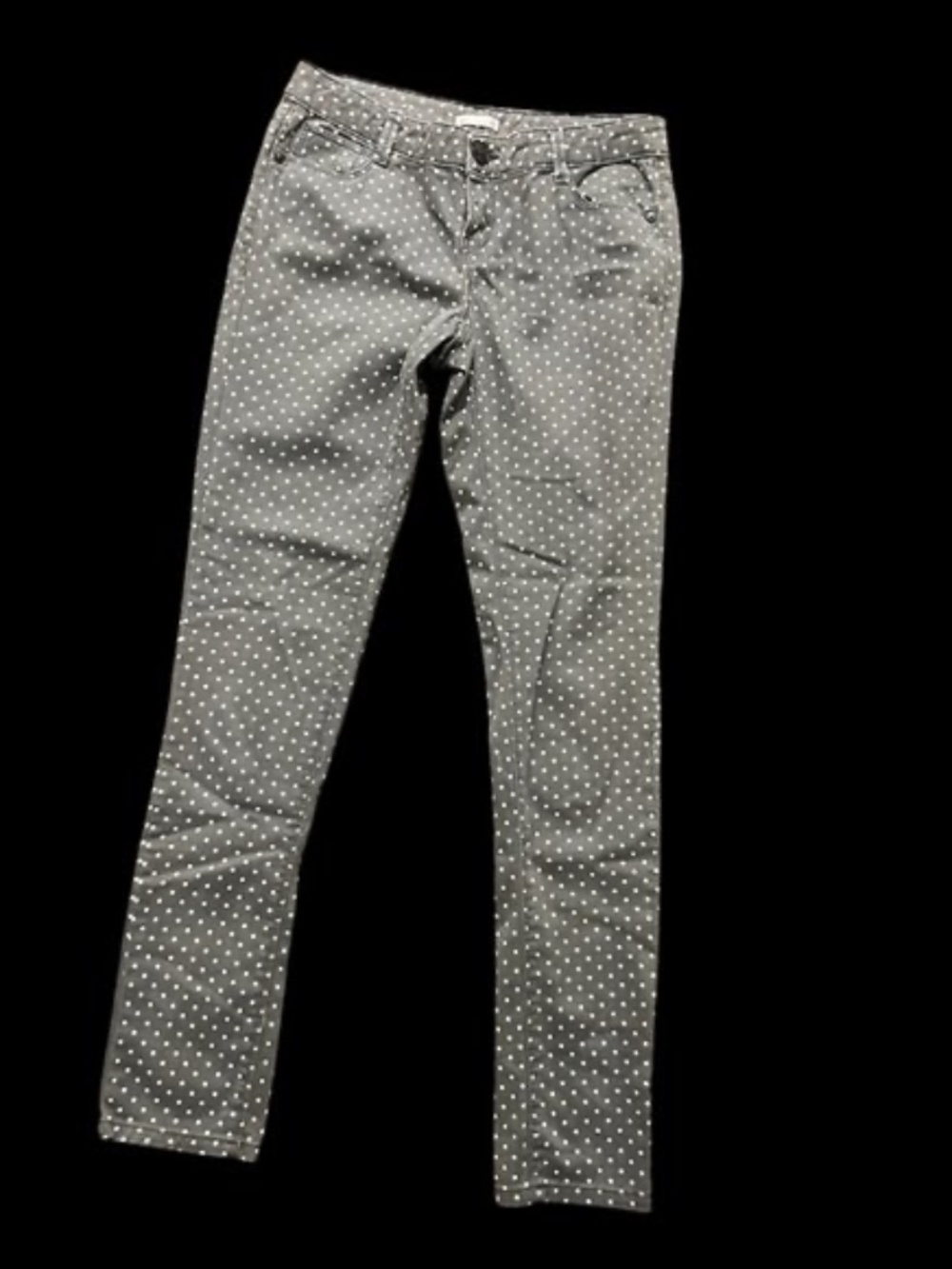 Juniors Size 1 XHILARATION Gray Polka Dot Skinny Jeans